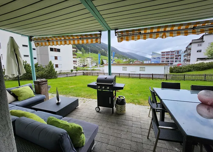 Fuer 8 Pers Neben Talstation Jakobshorn Skipiste 3 Schlafzimmer Privater Garten Vollausgestattete Kueche Appartement Davos